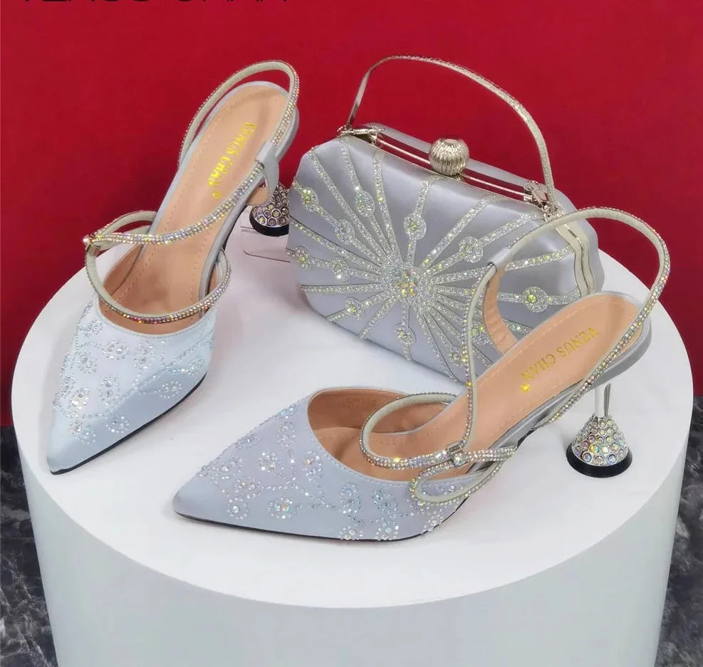 Elegant Pumps with Shoes and Bag Matching Set NFR43