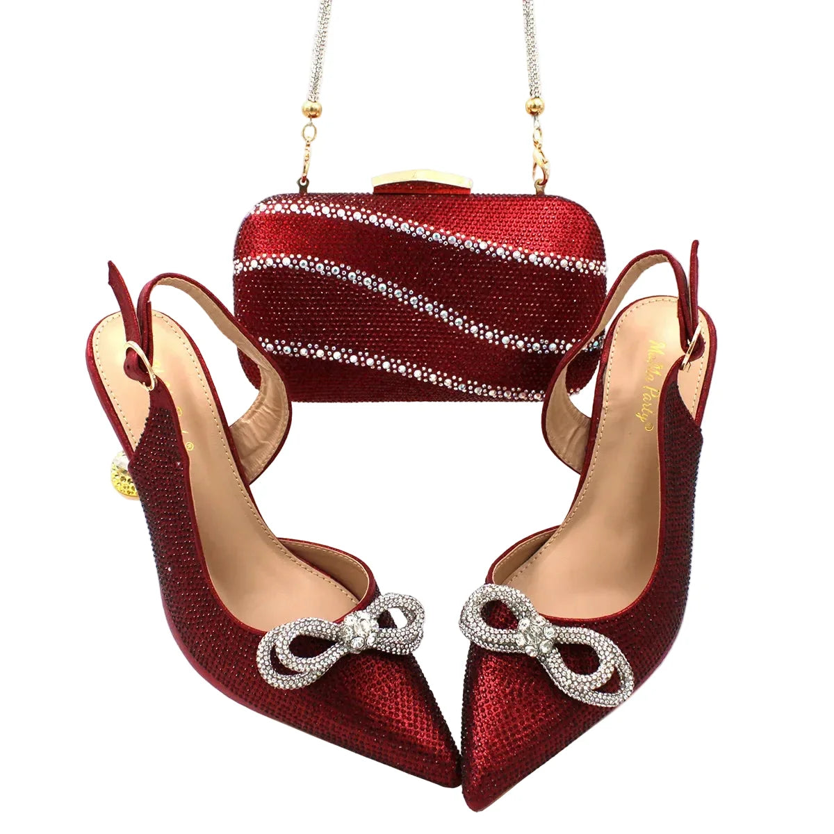 High-Quality Ladies Sandal Shoes Matching Bag Set EDR321