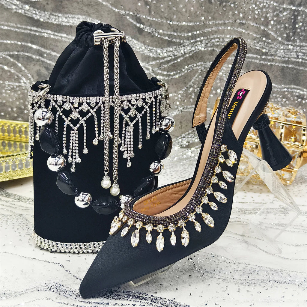 Latest Women Heels Shoes and Bags Set - ED-67