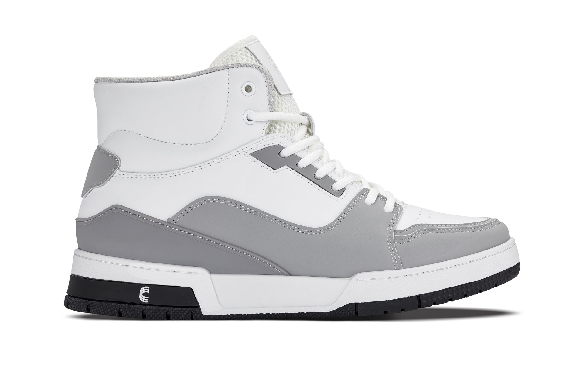 CALTO - S4751 - 3 Inches Taller (White/Grey) - High Top Sneakers