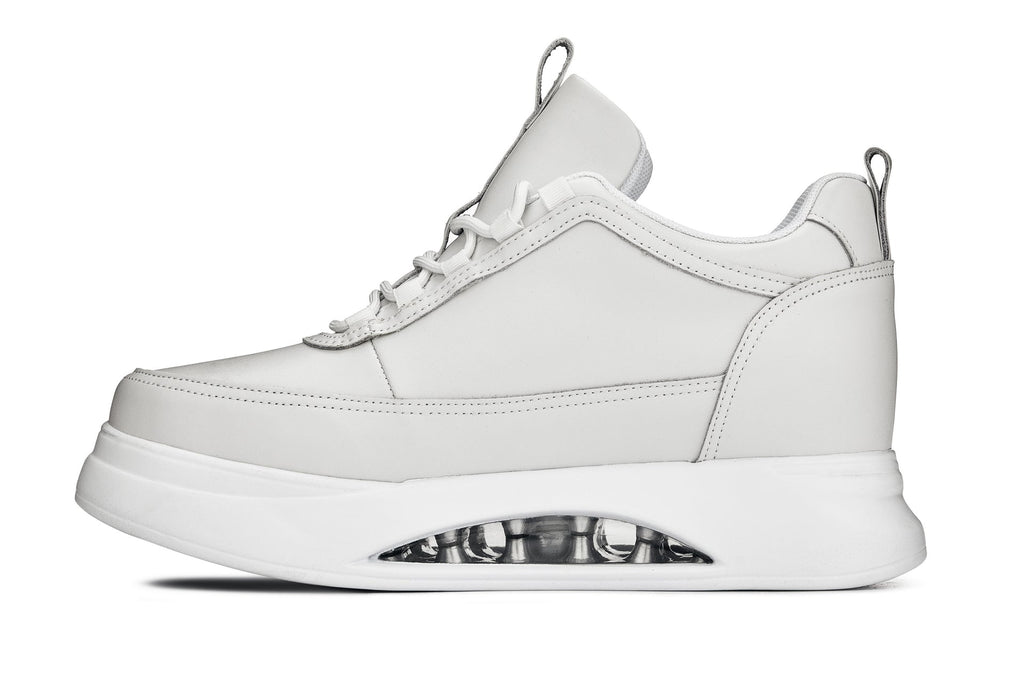 CALTO - S4926 - 3.2 Inches Taller (Bone/White Sole) - Chunky Elevated Platform Sneakers