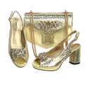 Open Toe Women Heels Shoes And Bag Set GRT543
