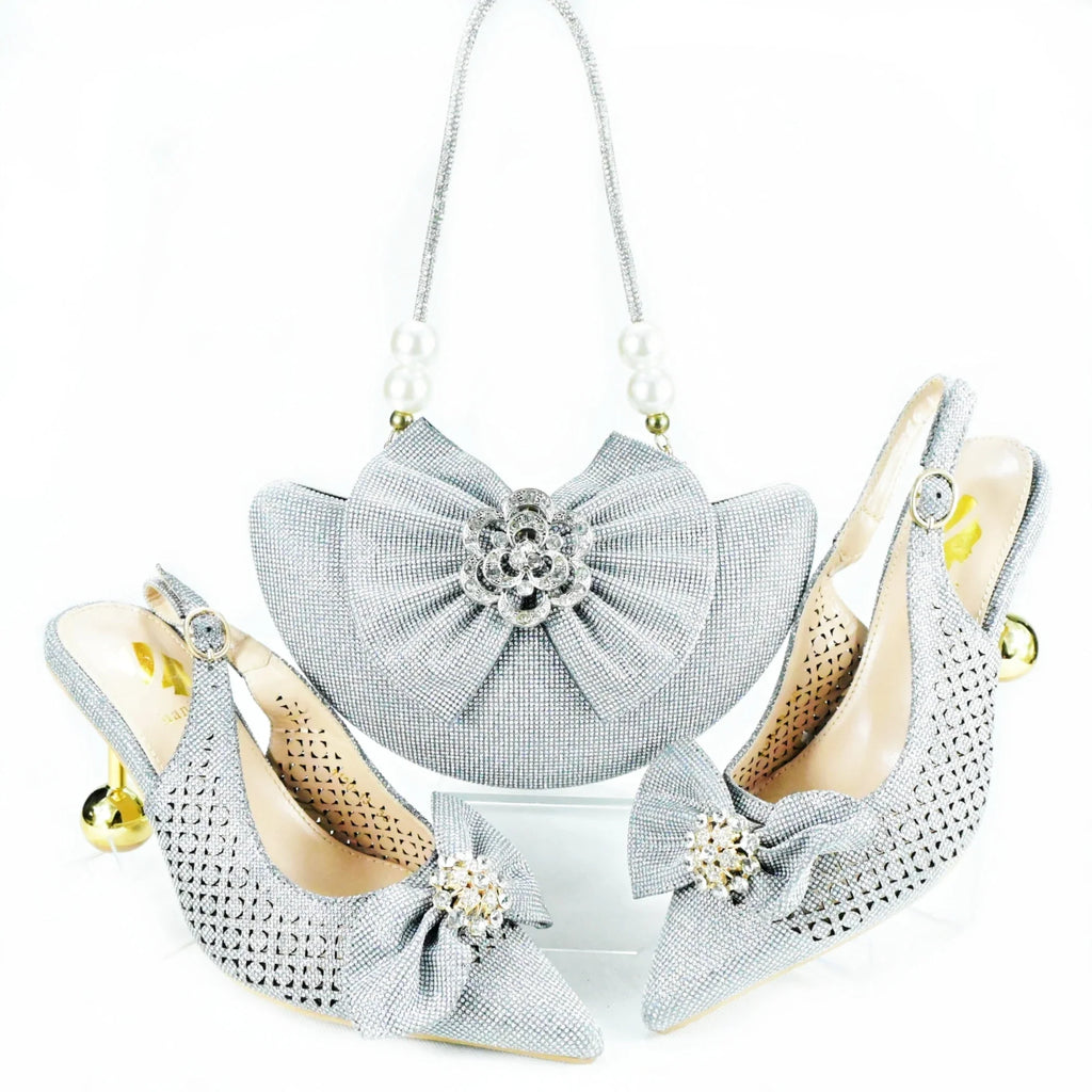 Latest African Wedding Shoes and Bag Set HAS1-21