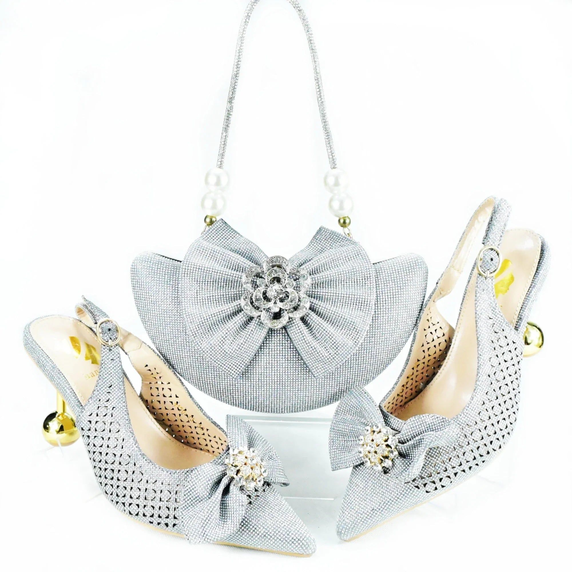Latest African Wedding Shoes and Bag Set HAS1-21