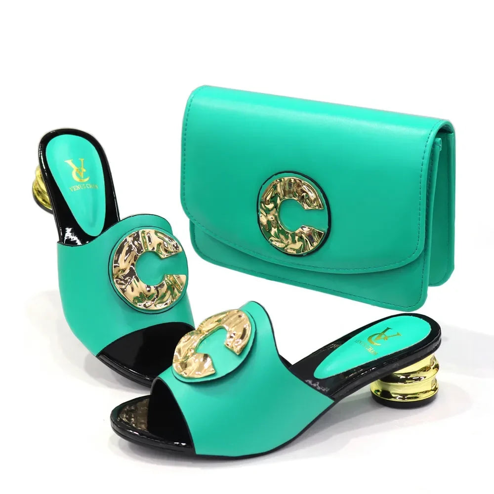 New Italian Shoes with Matching Bags Set EDL89