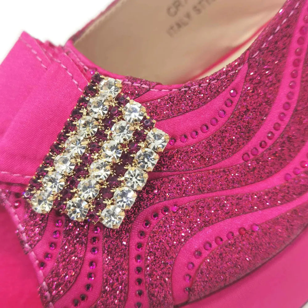 Ladies Shoes With Matching Bag Set for Party ED320