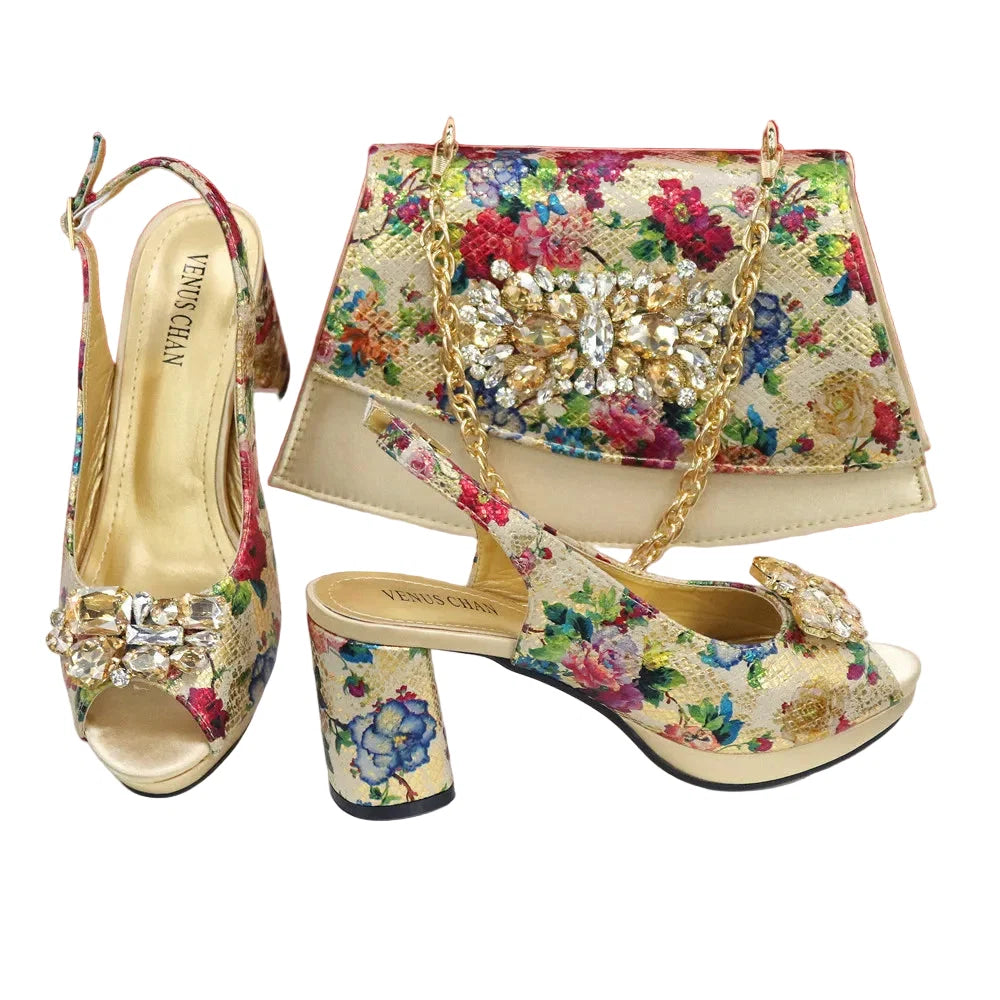 Italian Style Evening Party shoes And Bag Set TYR543
