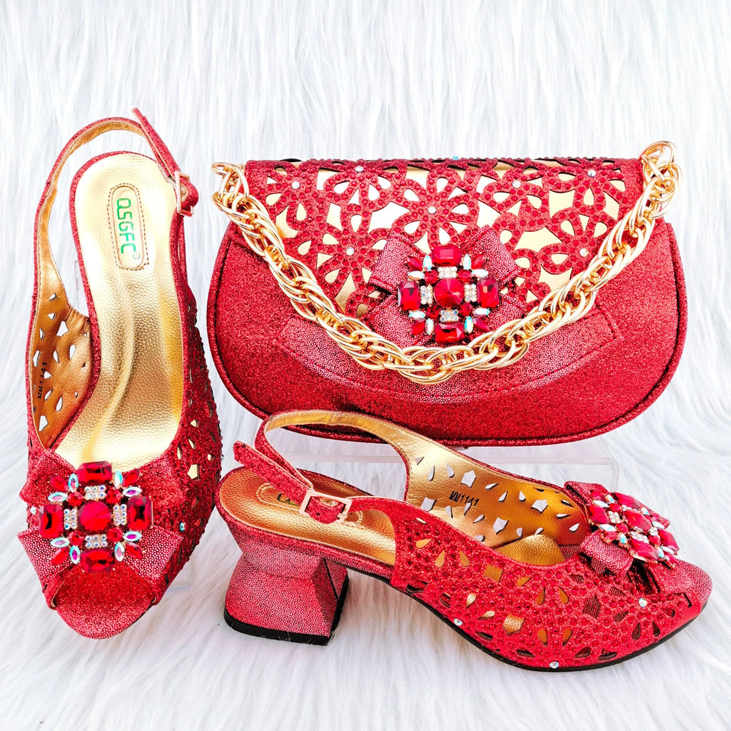 African Wedding Shoes and Bag Set HGY1-46