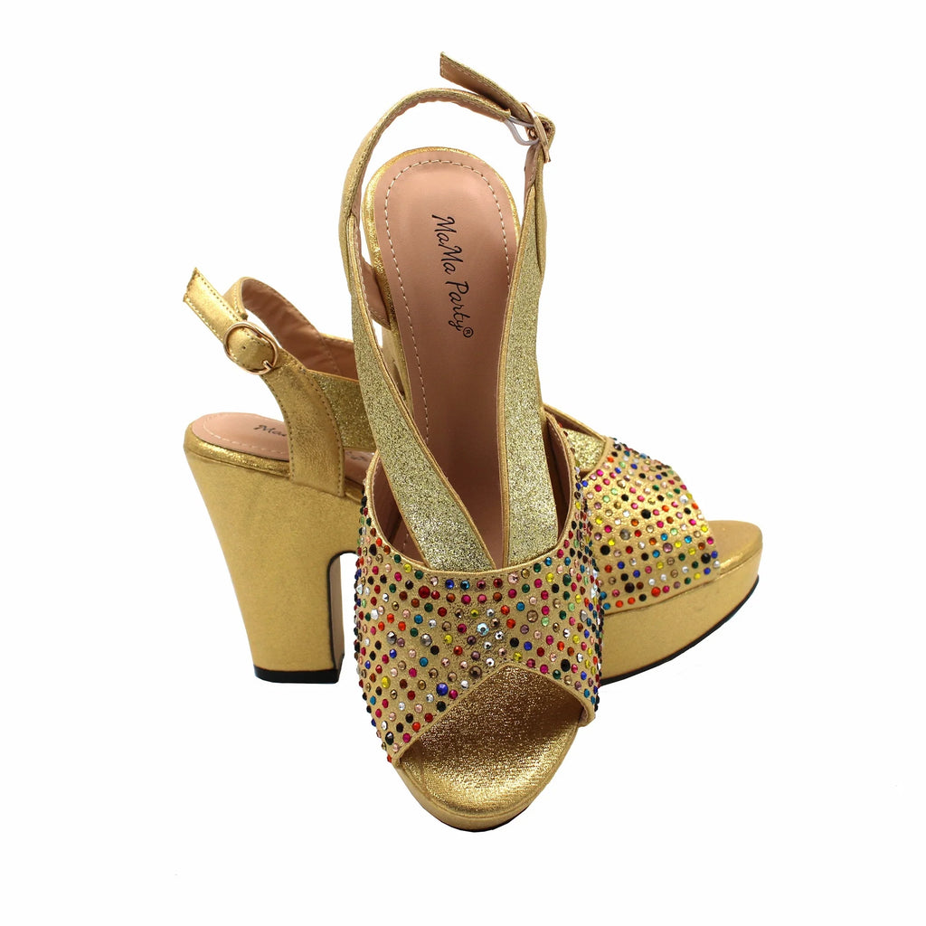 Latest African Women Shoes and Bag Set EDN23