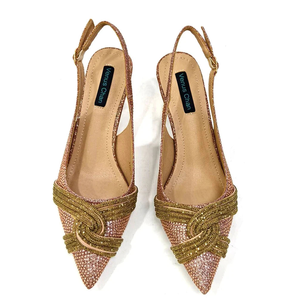 Women's Shoes and Bag Set with Rhinestone ED129