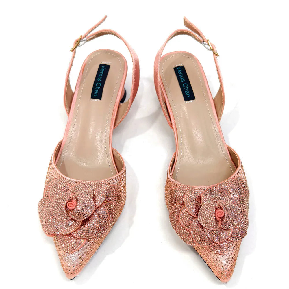 Elegant Lady Shoes And Bag Set with Rhinestone EW4520