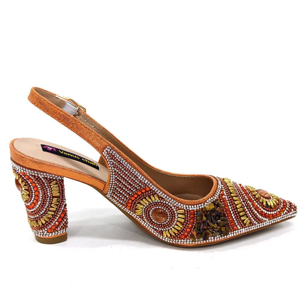 Popularity Italian Women's Pointed Shoes And Bag Set GFD453