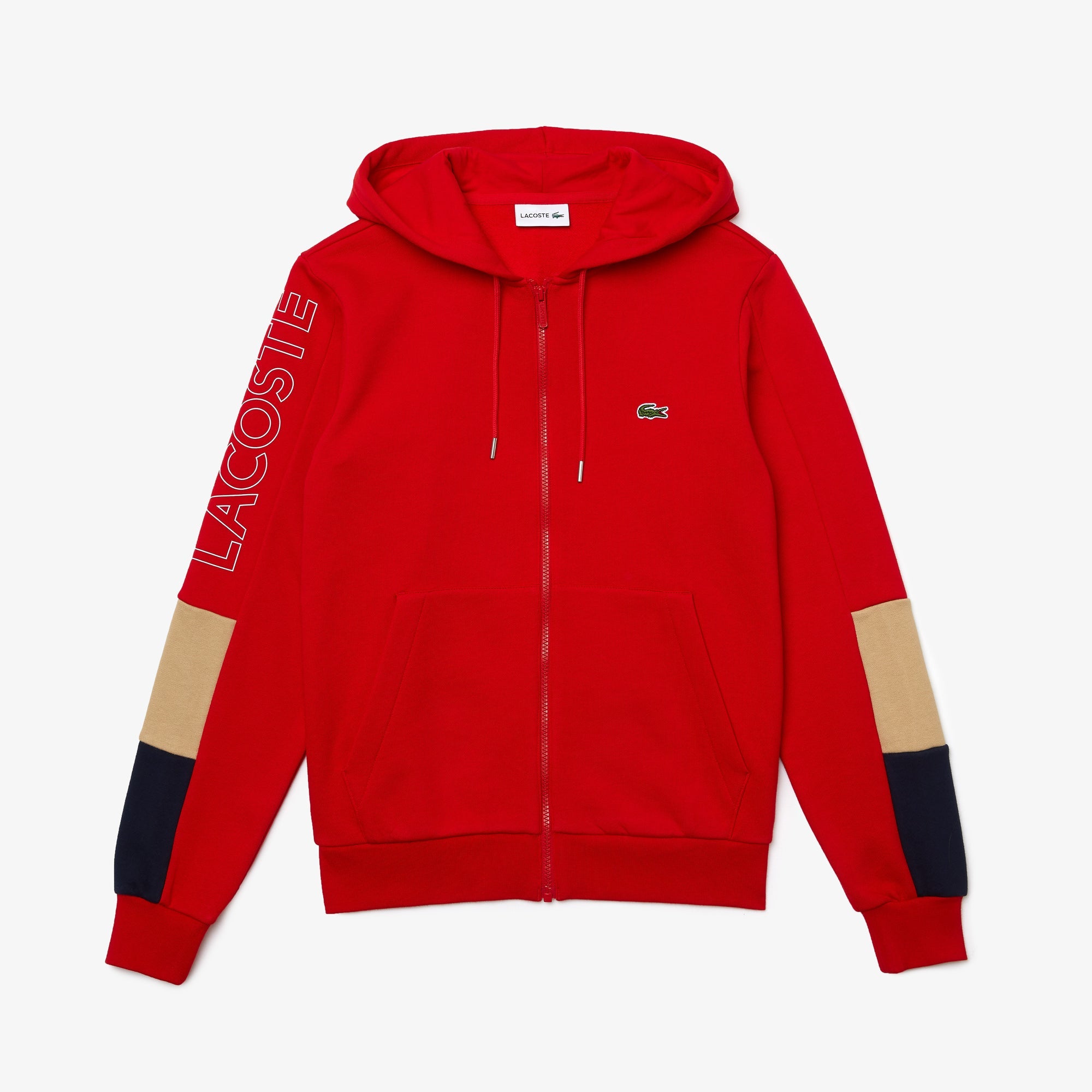 Lacoste Men's Hooded Colorblock Fleece Zip Sweatshirt