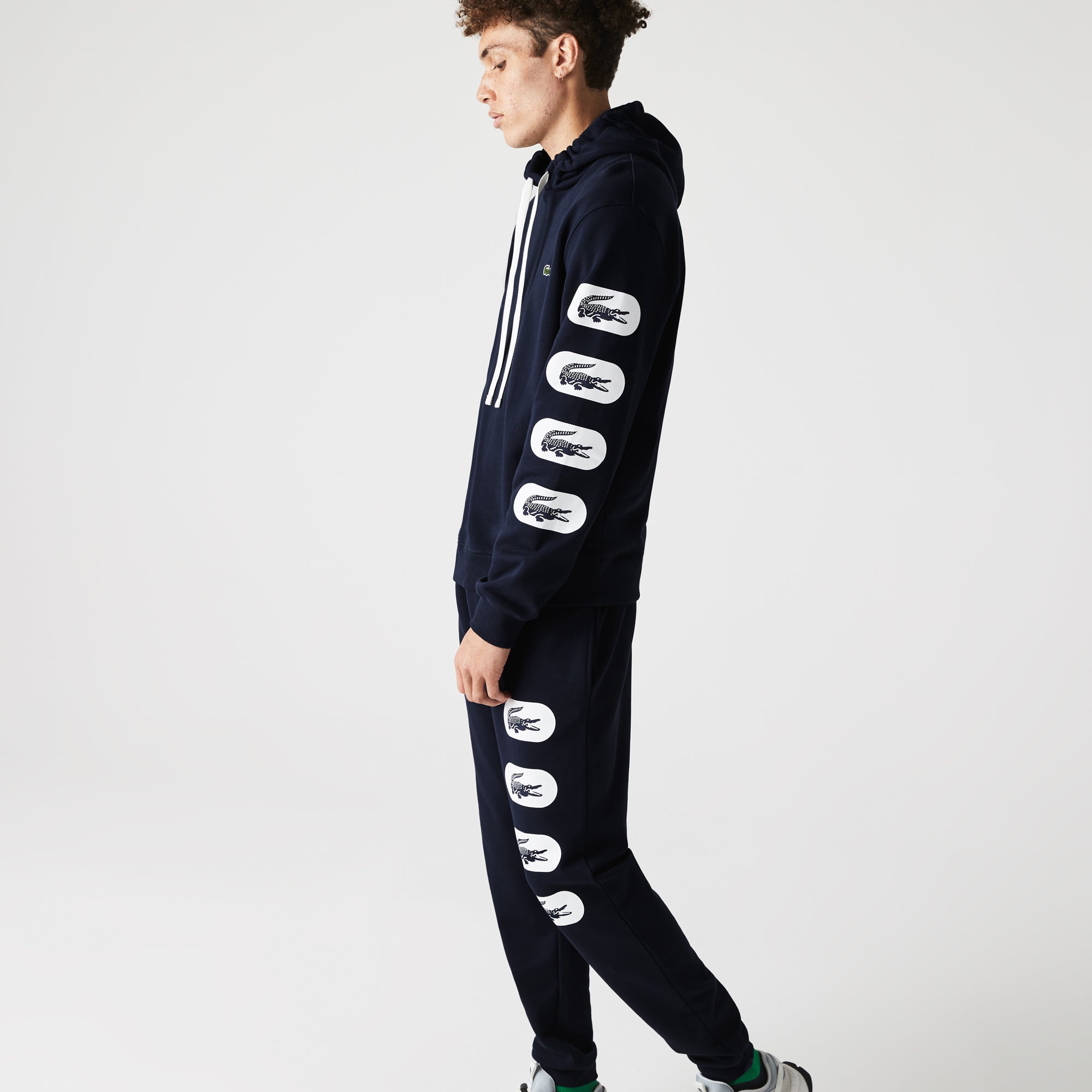 Lacoste Men’s Print Sleeve Fleece Hoodie