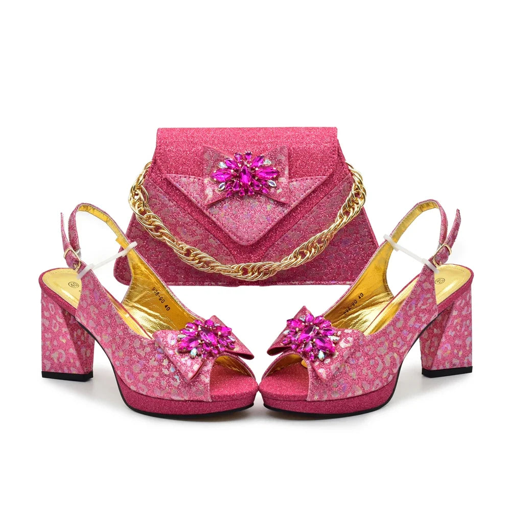 New Italian Shoe and Bag Set New HCV1-2