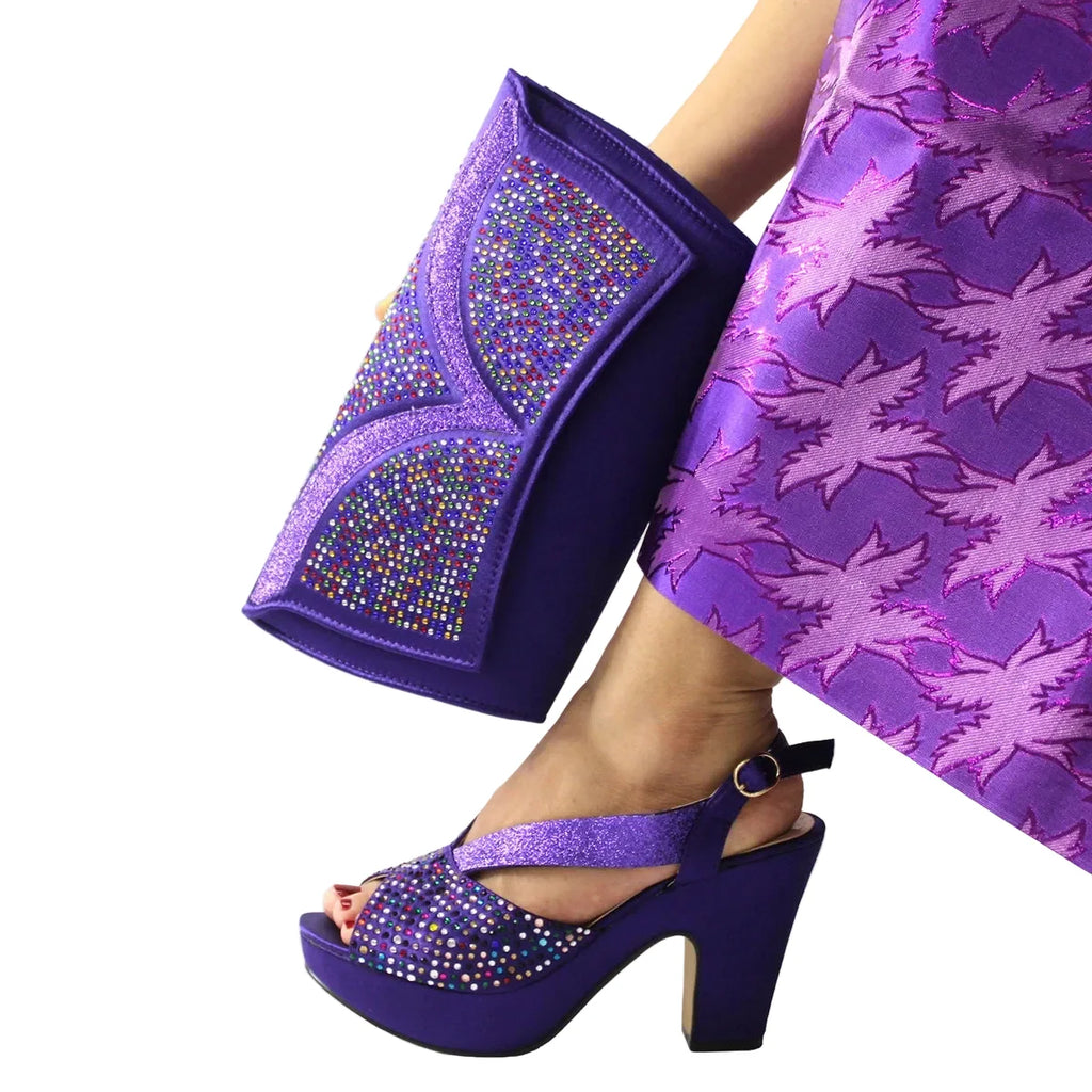 Latest African Women Shoes and Bag Set EDN23