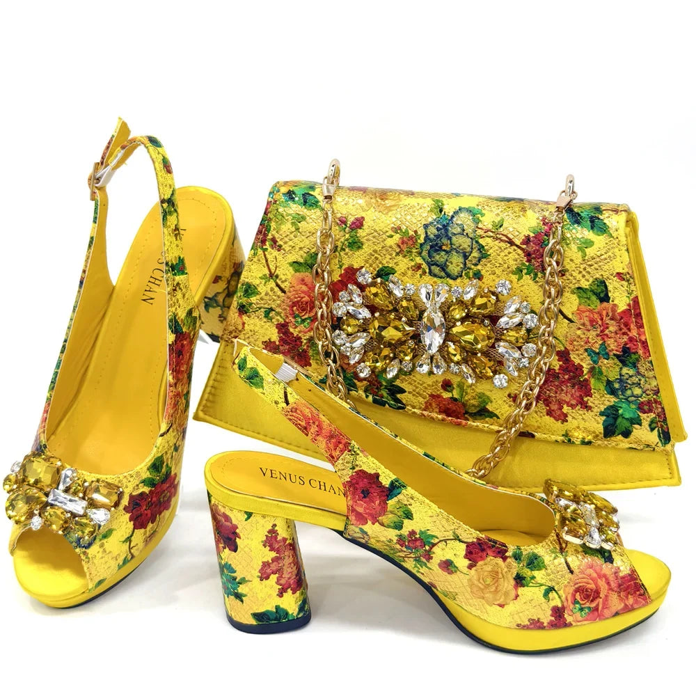 Lastest Italian Ladies Shoes with Matching Bag Set HMA1-4