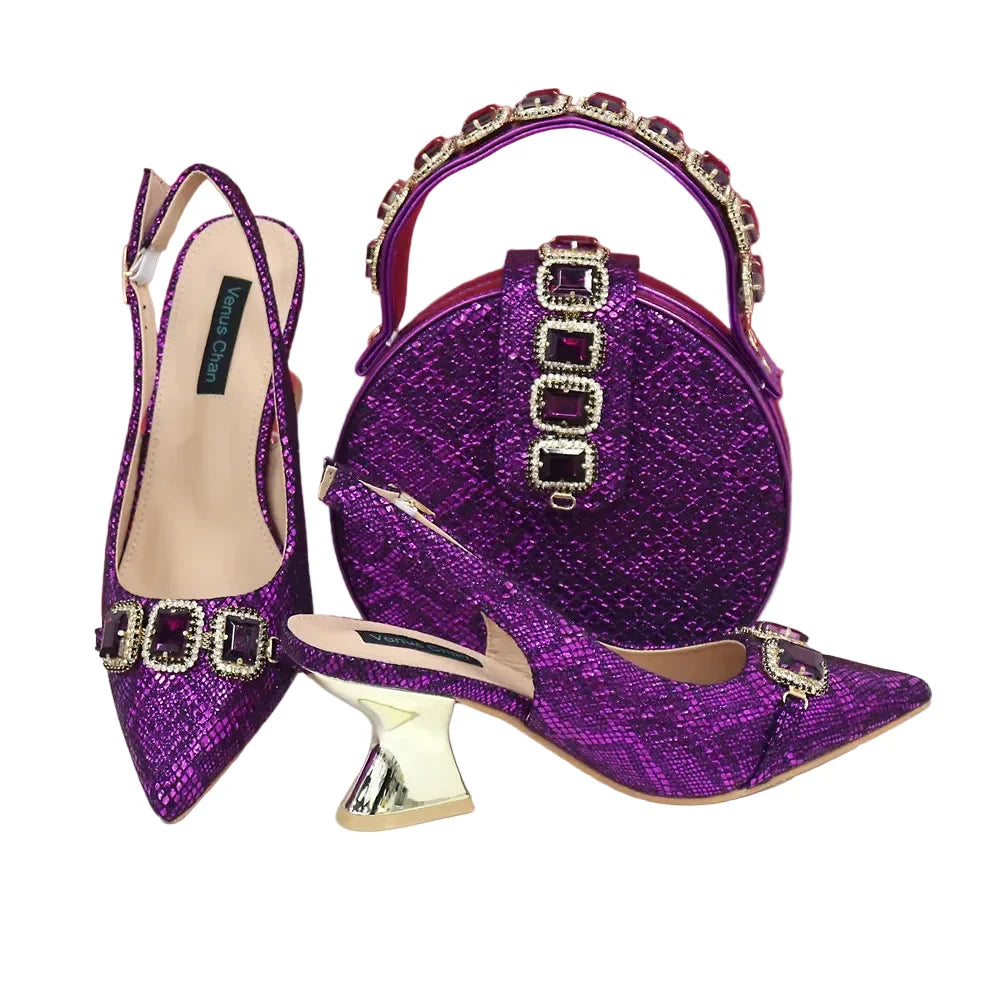 Newest Style Platform Shoes and Matching Bag Set JH654