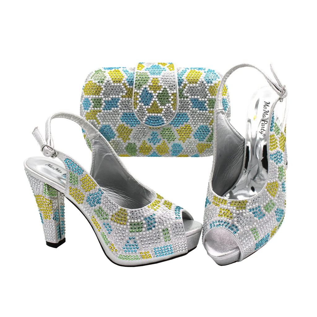 Latest Peep Toe Women's Shoes & Bag Set FGTY67