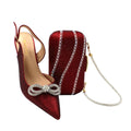 High-Quality Ladies Sandal Shoes Matching Bag Set EDR321