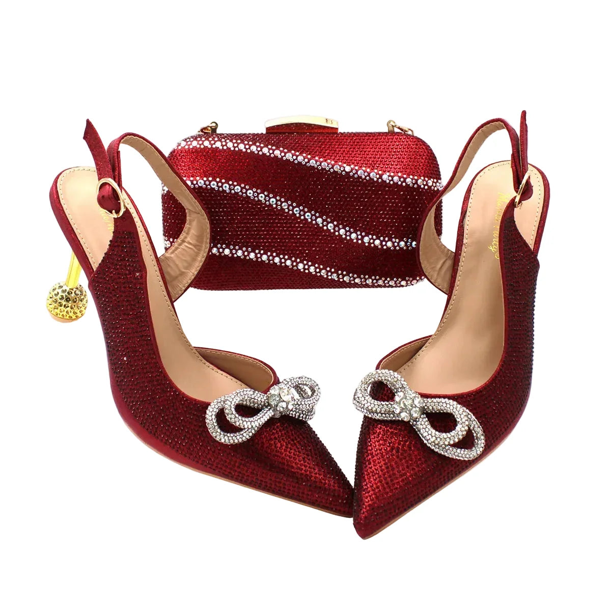 High-Quality Ladies Sandal Shoes Matching Bag Set EDR321