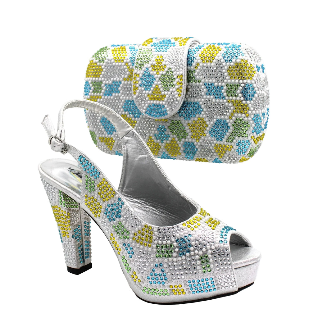Latest Peep Toe Women's Shoes & Bag Set FGTY67