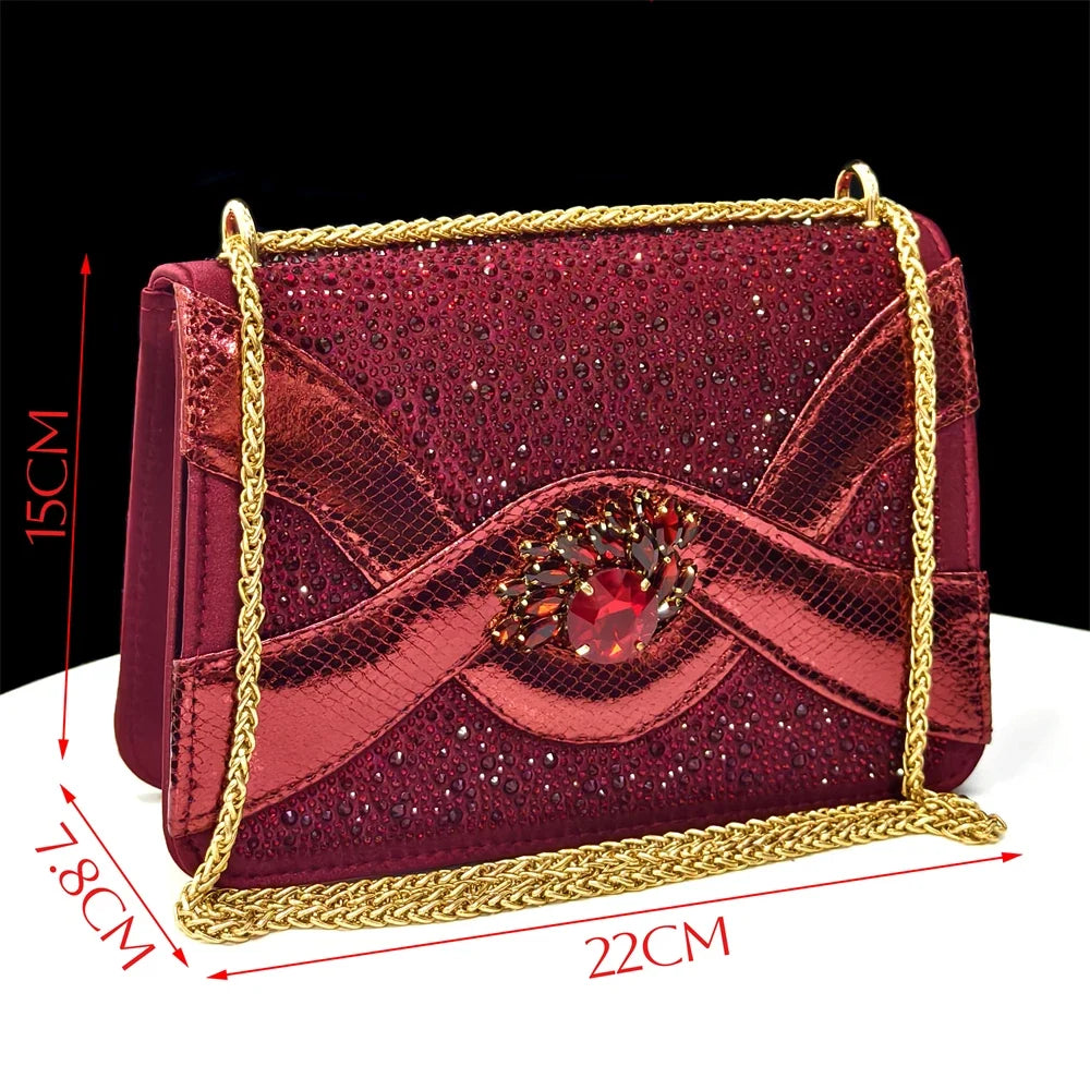 Elegant Women's Peep-Toe Heels and Matching Bag Set EDS41