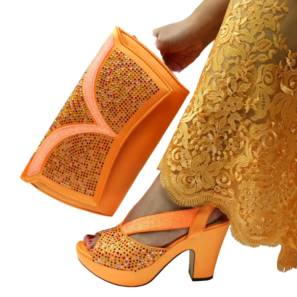 Latest African Women Shoes and Bag Set EDN23