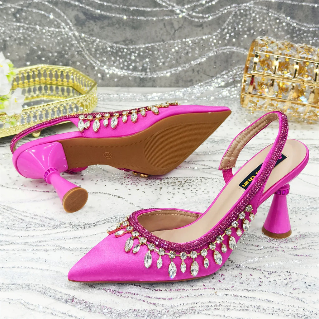 Latest Women Heels Shoes and Bags Set - ED-67