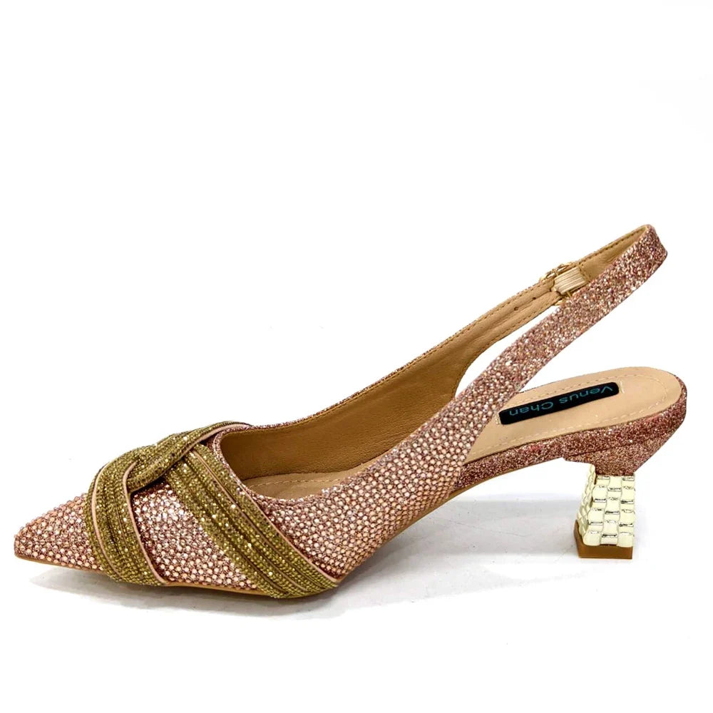 Women's Shoes and Bag Set with Rhinestone ED129