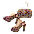Latest Peep Toe Women's Shoes & Bag Set FGTY67