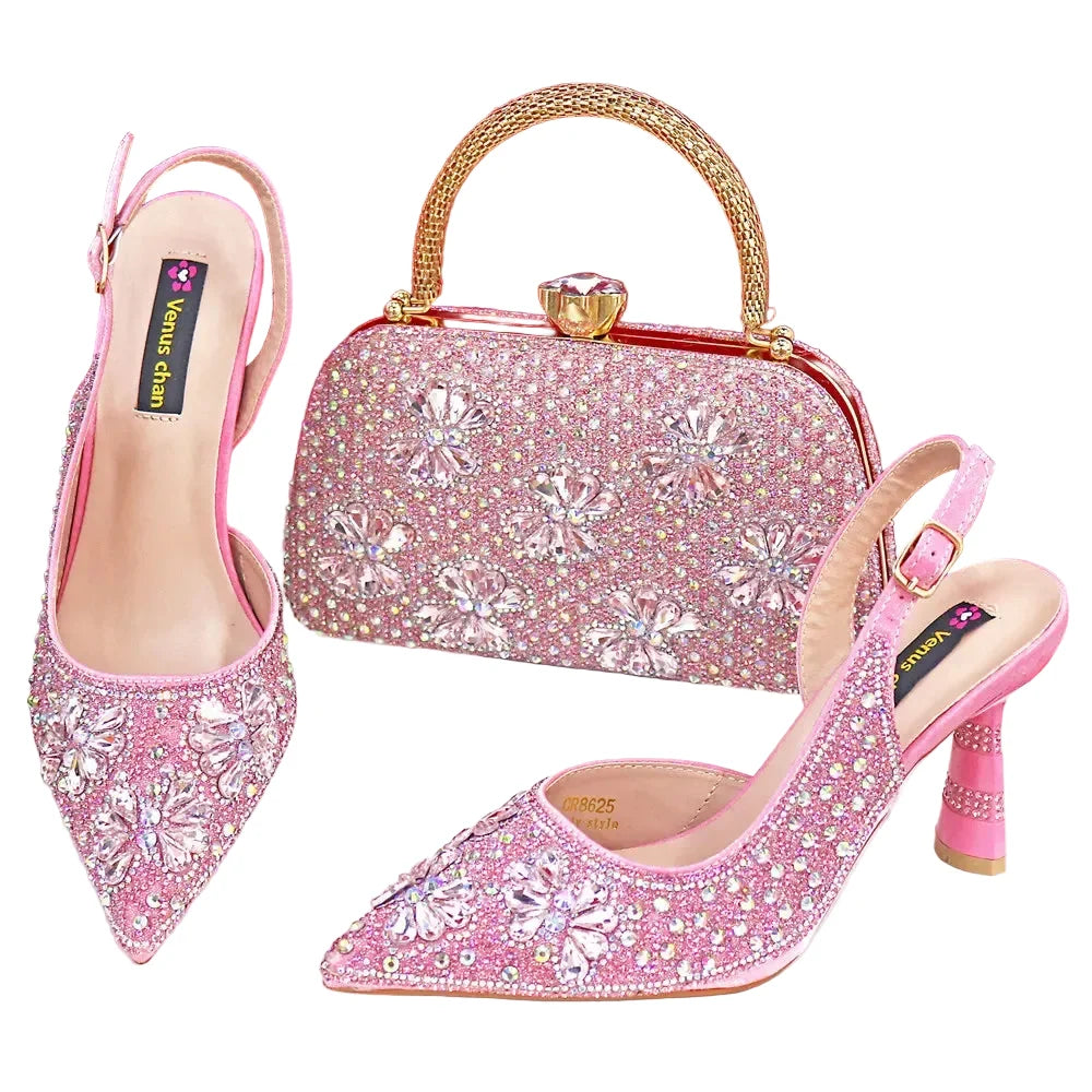 Luxury Handmade Shoes and Clutch Bag Set for Women FGR43