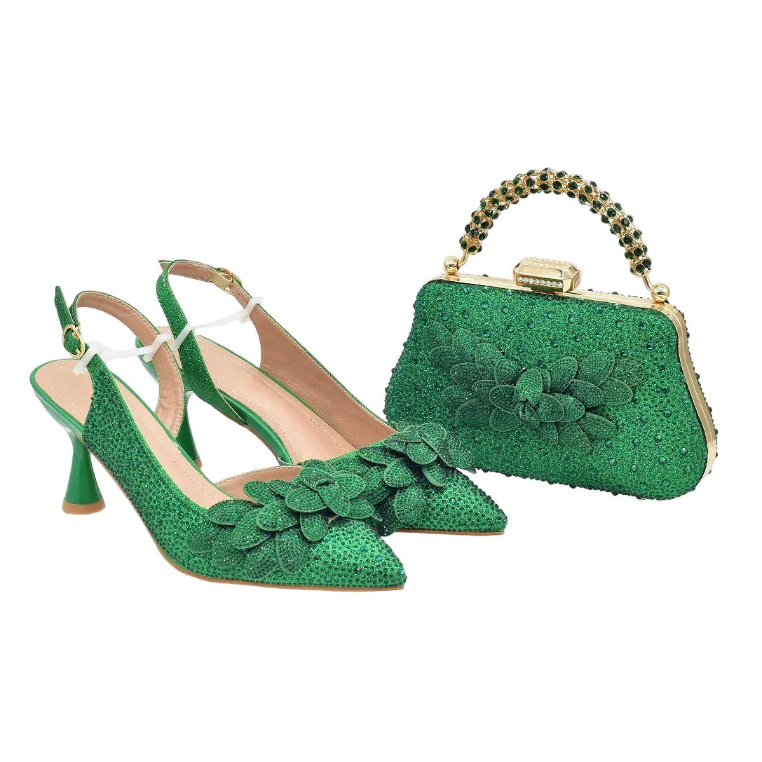 Women's Wedding Pointed Toe Shoes and Bag Set- ED123