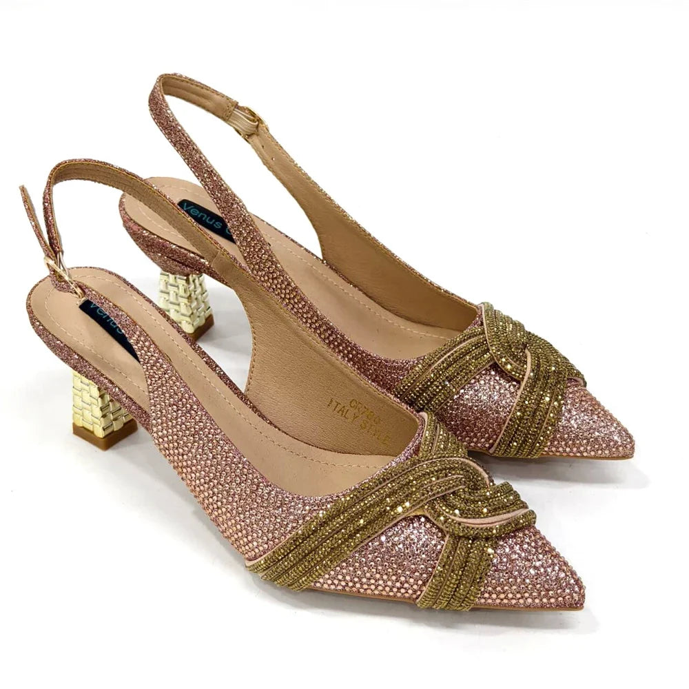Women's Shoes and Bag Set with Rhinestone ED129