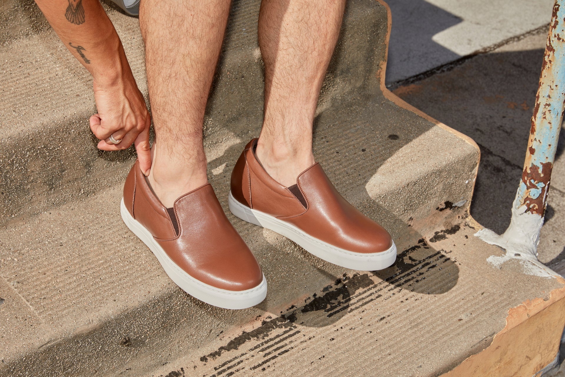 CALTO - T1023 - 2.6 Inches Taller (Coffee Brown) - Lightweight Nappa Leather Loafer