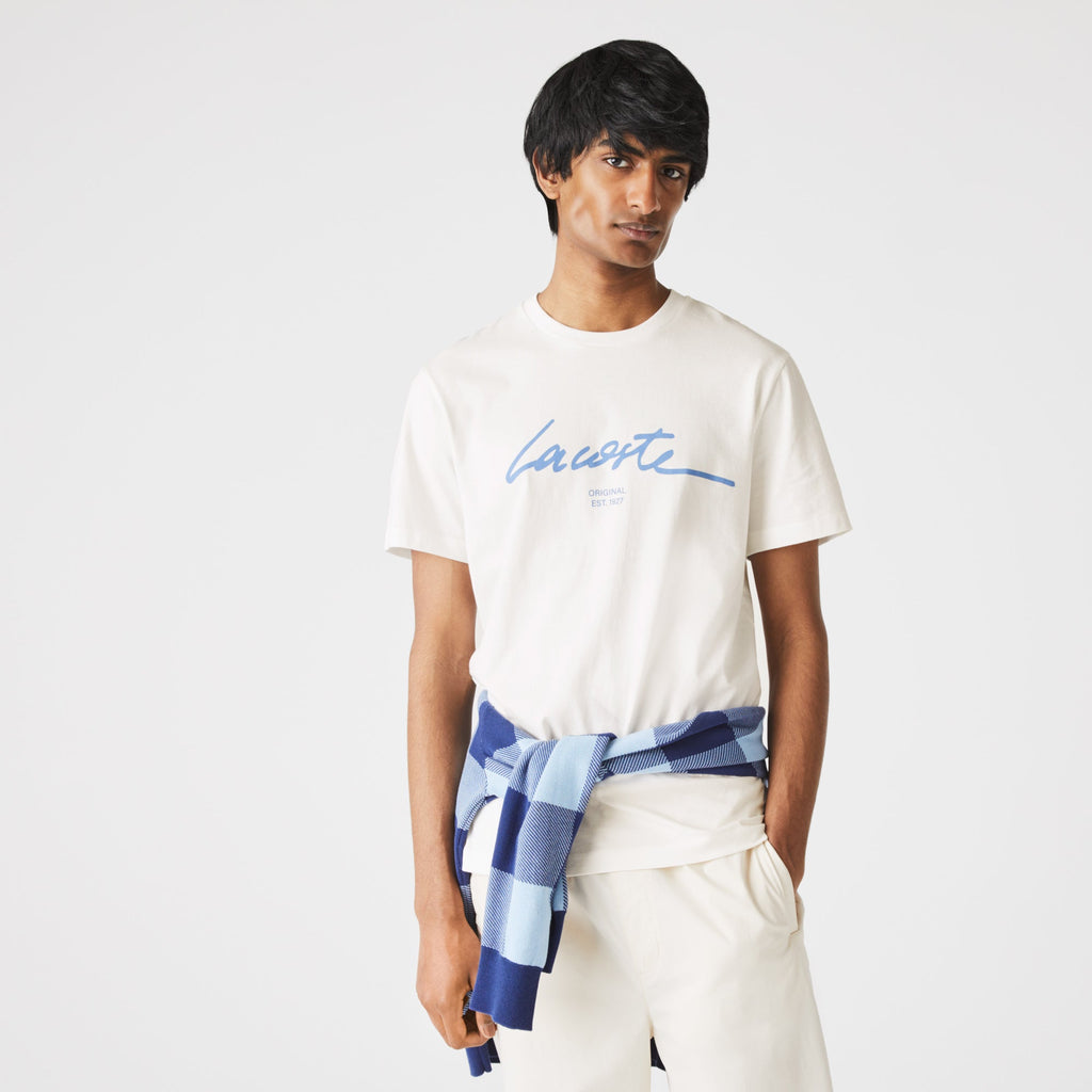 Lacoste Men’s Crew Neck Print Lettering Cotton T-shirt