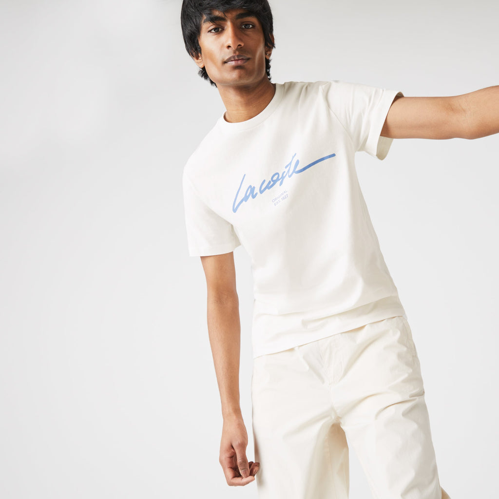 Lacoste Men’s Crew Neck Print Lettering Cotton T-shirt