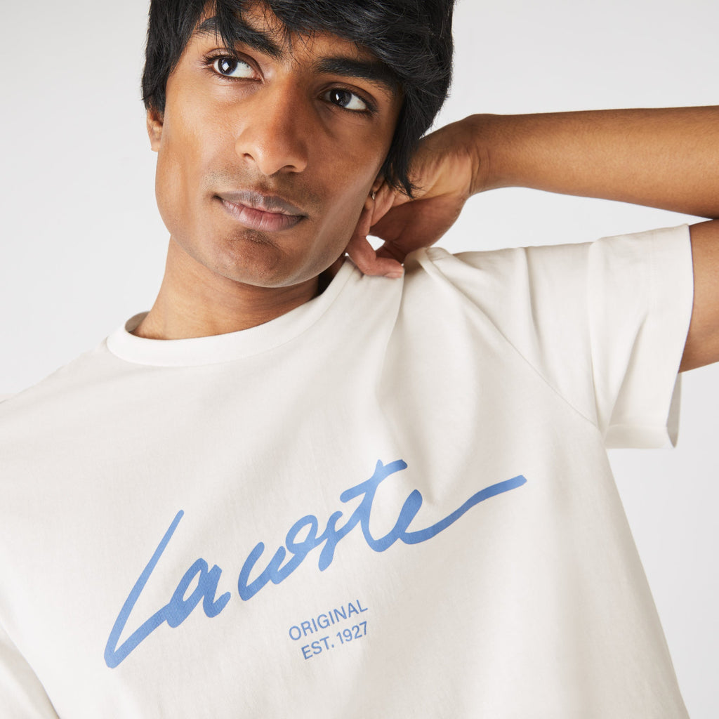 Lacoste Men’s Crew Neck Print Lettering Cotton T-shirt