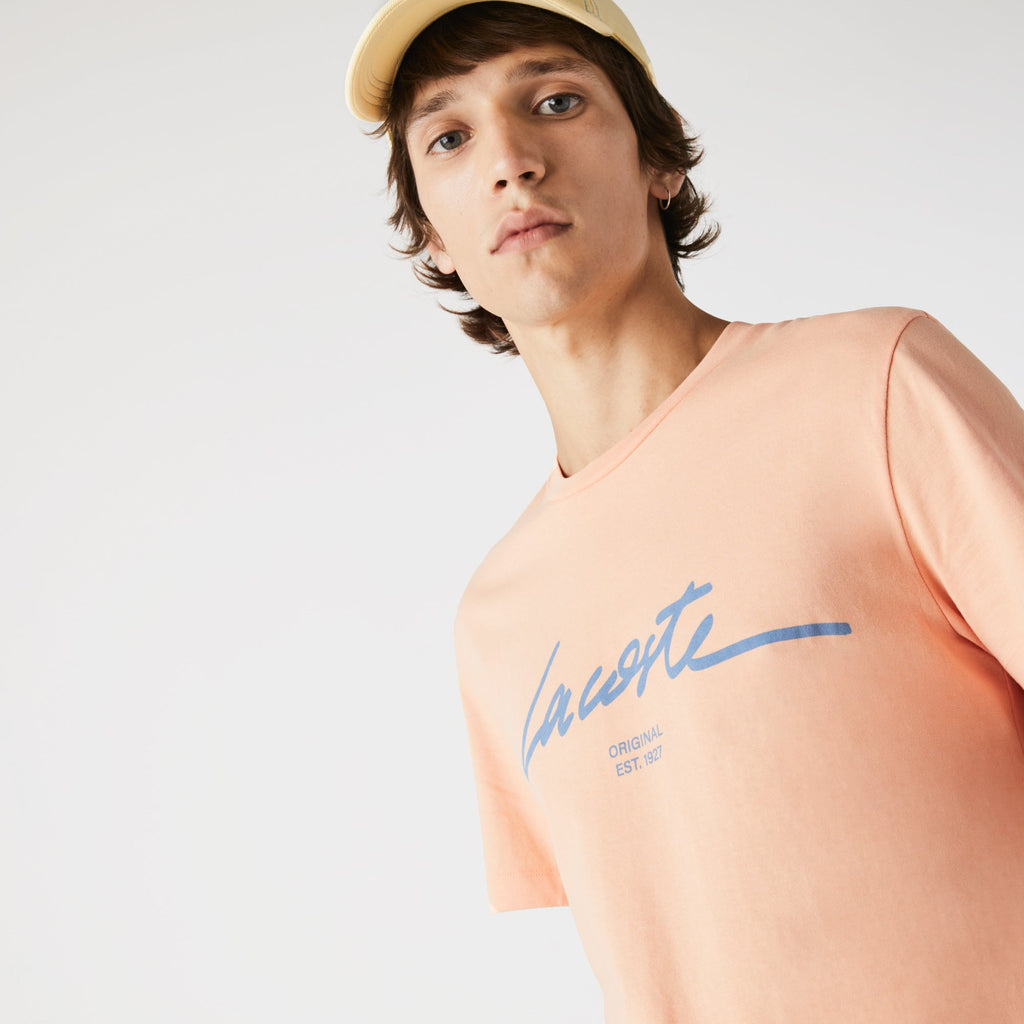 Lacoste Men’s Crew Neck Print Lettering Cotton T-shirt