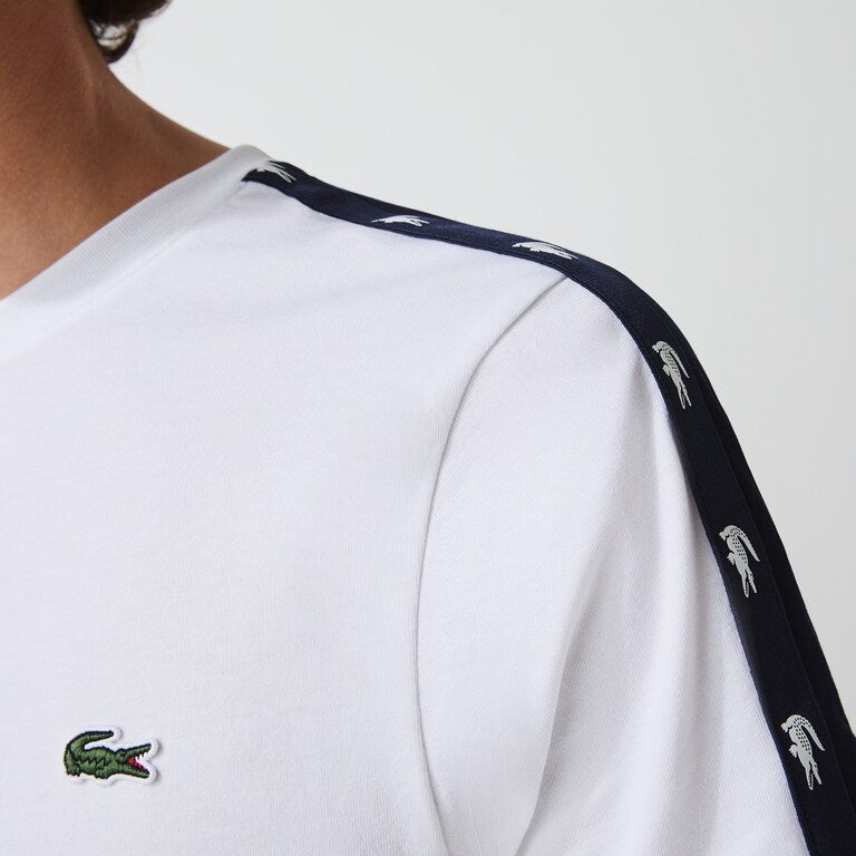 Lacoste Men's Crew Neck Crocodile Bands T-Shirt