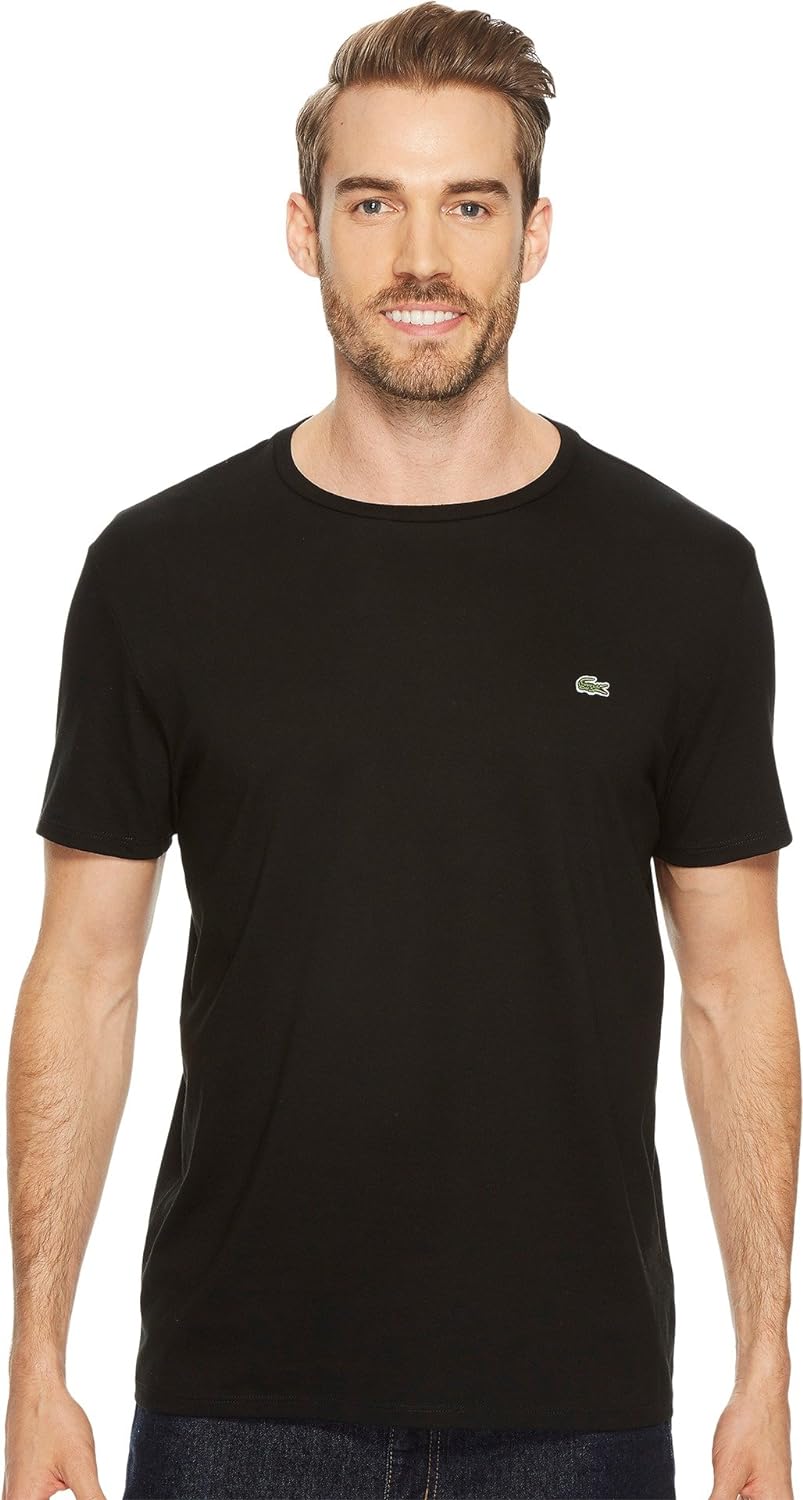Lacoste mens Short Sleeve Crew Neck Pima Cotton Jersey T-shirt