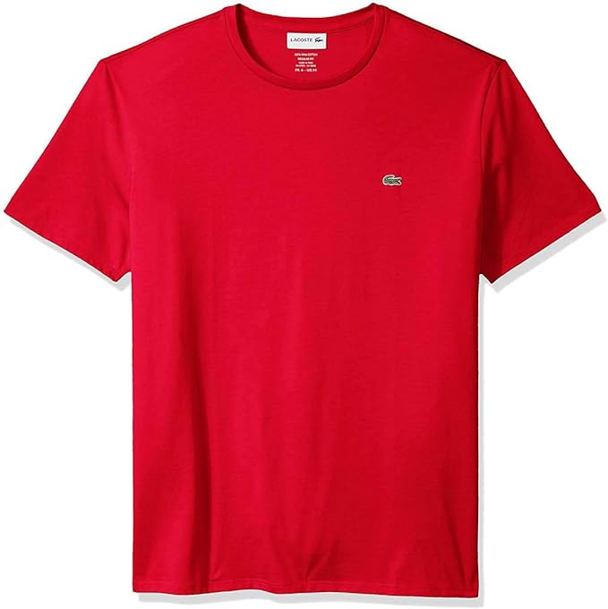 Lacoste mens Short Sleeve Crew Neck Pima Cotton Jersey T-shirt