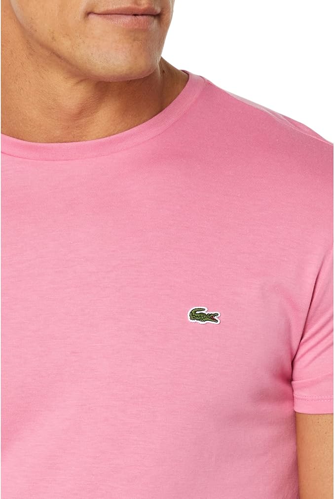 Lacoste Men's Short Sleeve Crew Neck Pima Cotton Jersey T-Shirt Reseda Pink