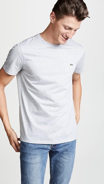 Lacoste mens Short Sleeve Crew Neck Pima Cotton Jersey T-shirt