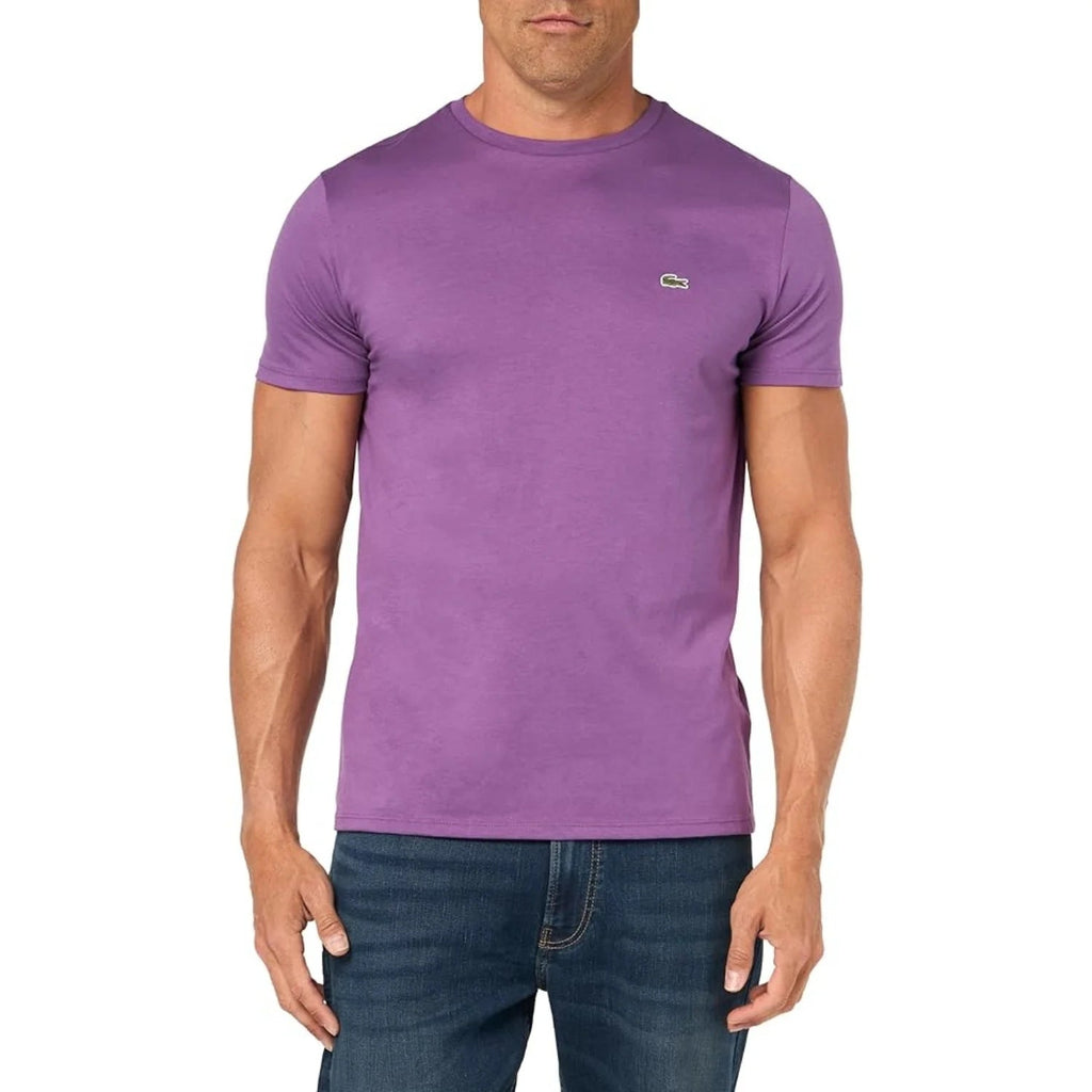 Lacoste mens Short Sleeve Crew Neck Pima Cotton Jersey T-shirt