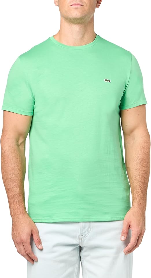 Lacoste mens Short Sleeve Crew Neck Pima Cotton Jersey T-shirt