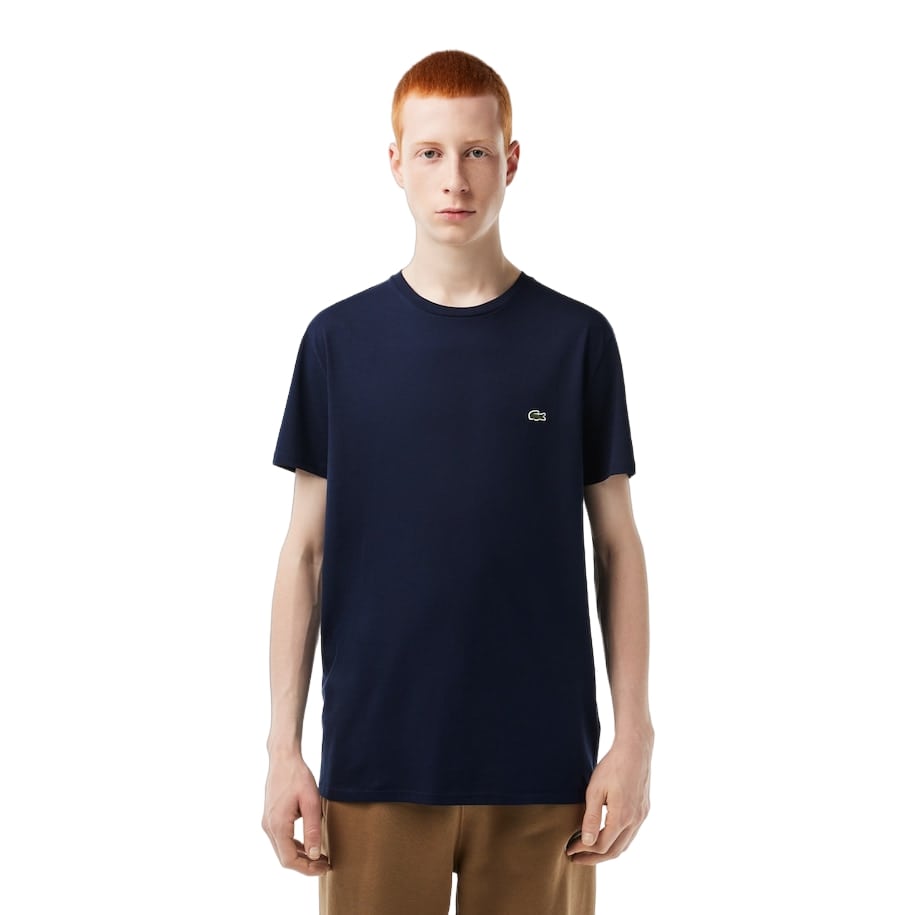 Lacoste mens Short Sleeve Crew Neck Pima Cotton Jersey T-shirt