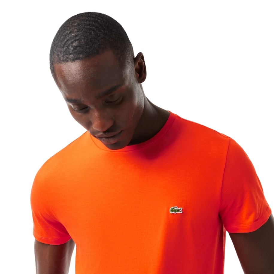 Lacoste mens Short Sleeve Crew Neck Pima Cotton Jersey T-shirt