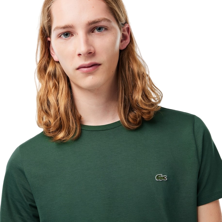 Lacoste mens Short Sleeve Crew Neck Pima Cotton Jersey T-shirt