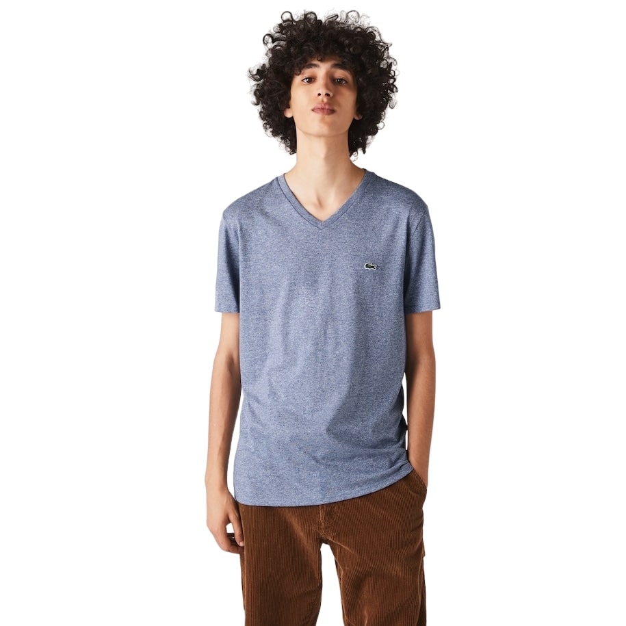 Lacoste Men's Short Sleeve V-Neck Pima Cotton Jersey T-Shirt
